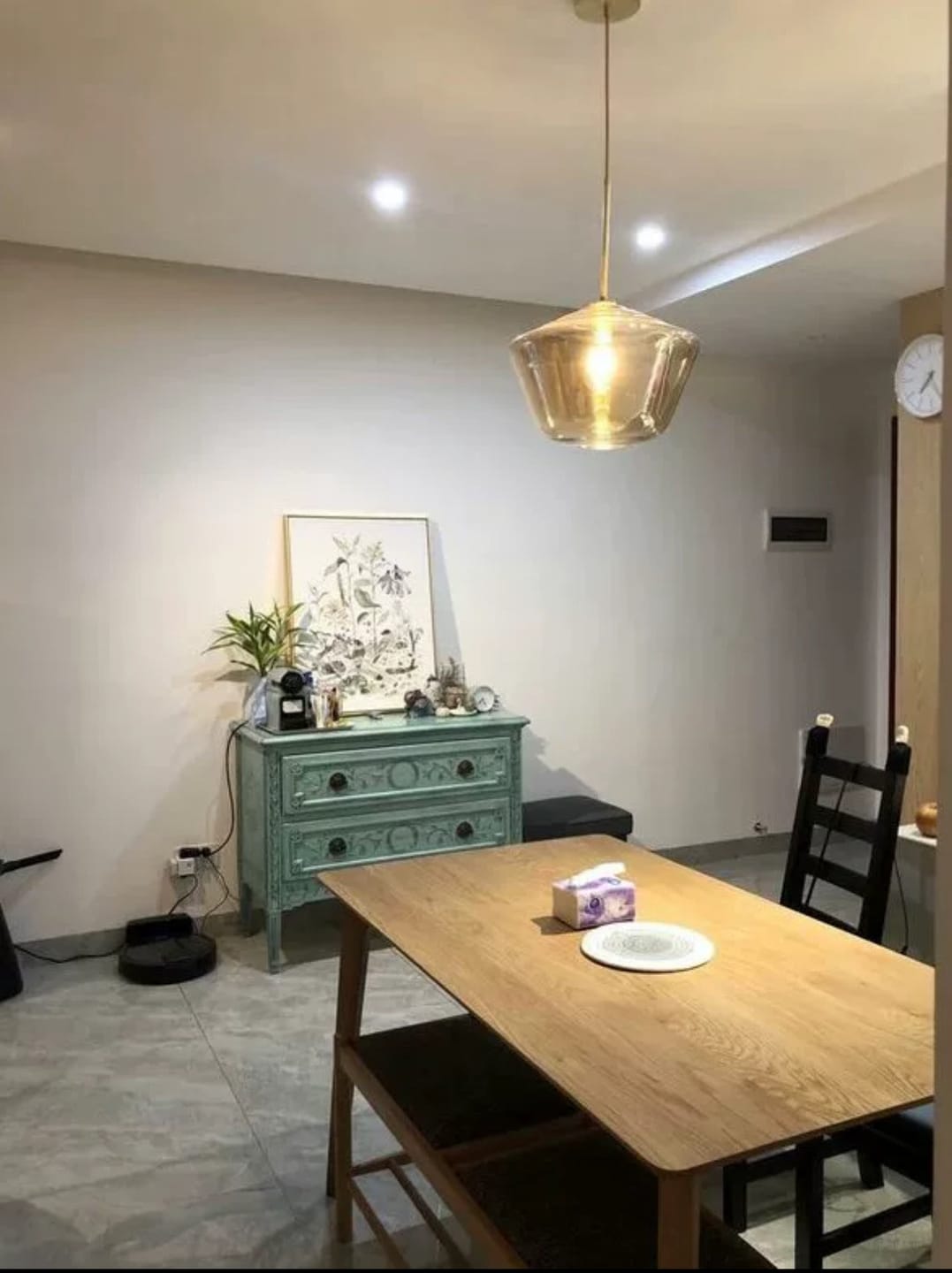 Customer photo review of Modern Minimalist Amber Glass Pendant Light