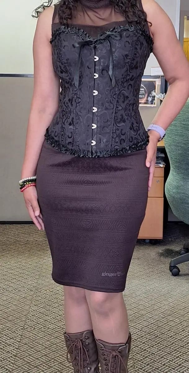 Customer photo review of Overbust Steampunk corset