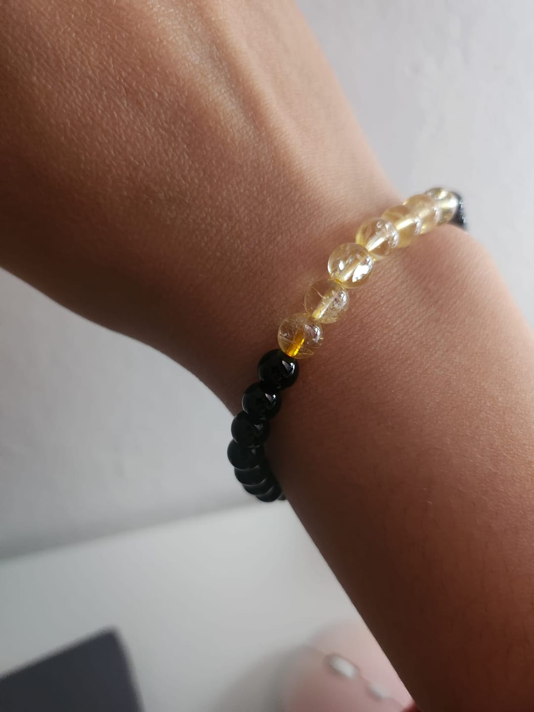 Customer photo review of Pulsera Obsidiana negra & Citrino calentado  | Abundancia - Energía