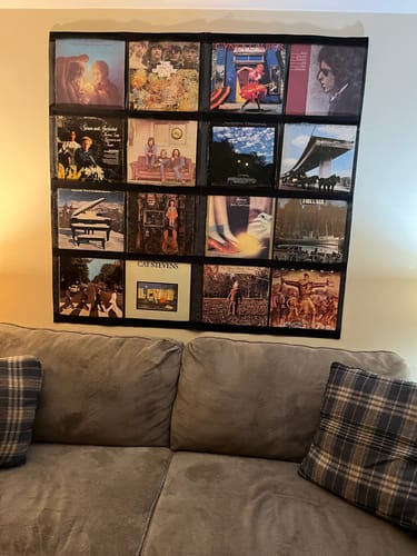 Customer photo review of 12" Vinyl Record Display Frame - LP Wall Storage