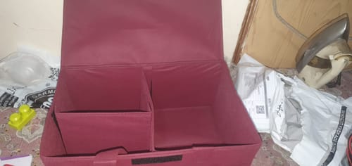 Customer photo review of Qoolish Maroon Diaper Baby Bag with Lid