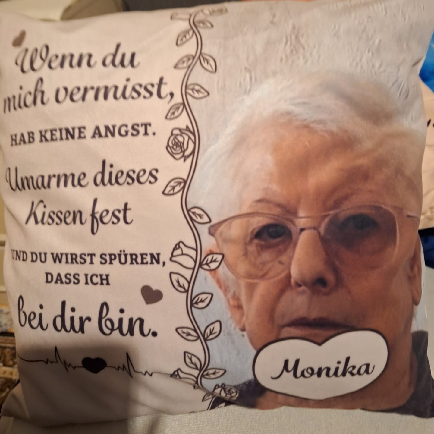Customer photo review of Wann auch immer - Personalisiertes Kissen