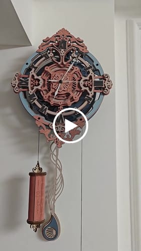 Customer video review of Romantic Note Wall Clock Mechanical Gear 3D Wooden Puzzle