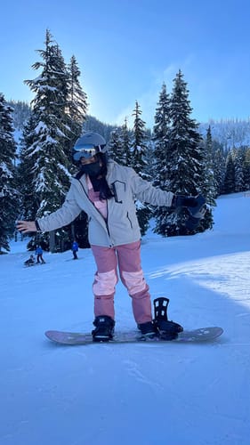 Customer photo review of Women's Ski Bibs Pants High Waist Ski Overalls
