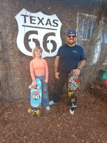 Customer photo review of Punked Old School Longboard Complete -Route 66 Series - The Run