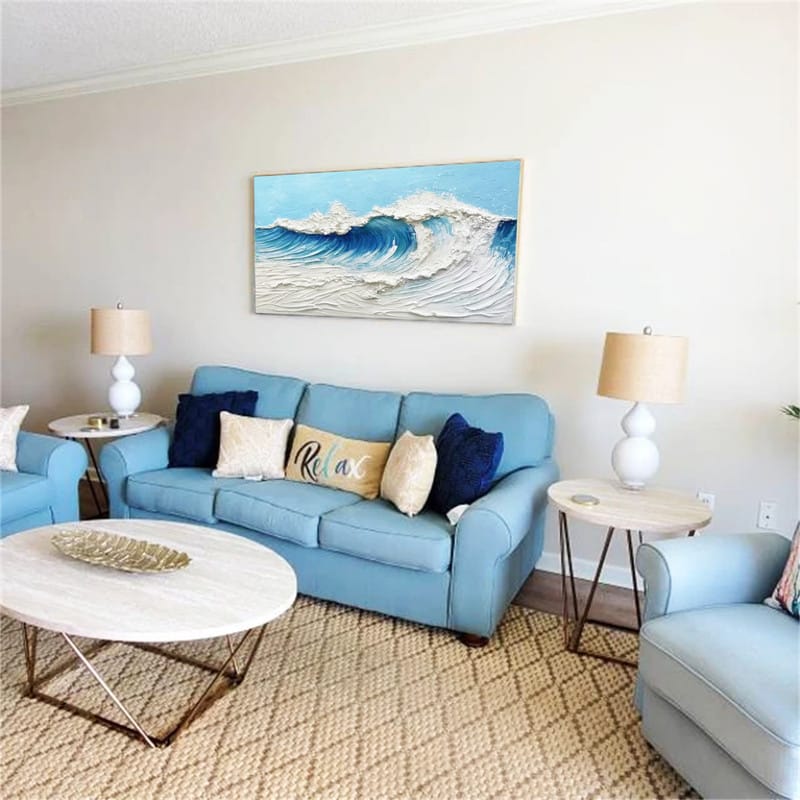 Customer photo review of Ocean And Sky Textured Painting Canvas #OS010