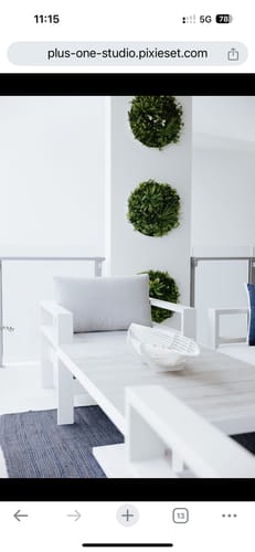 Customer photo review of Flowering White Artificial Green Wall Disc UV Resistant 50cm (White Frame)