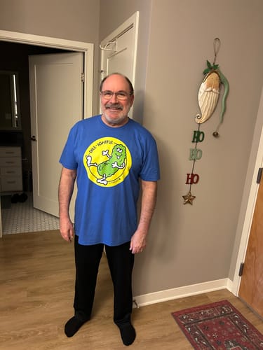Customer photo review of Dill-Ightful Scratch N Sniff T-Shirt