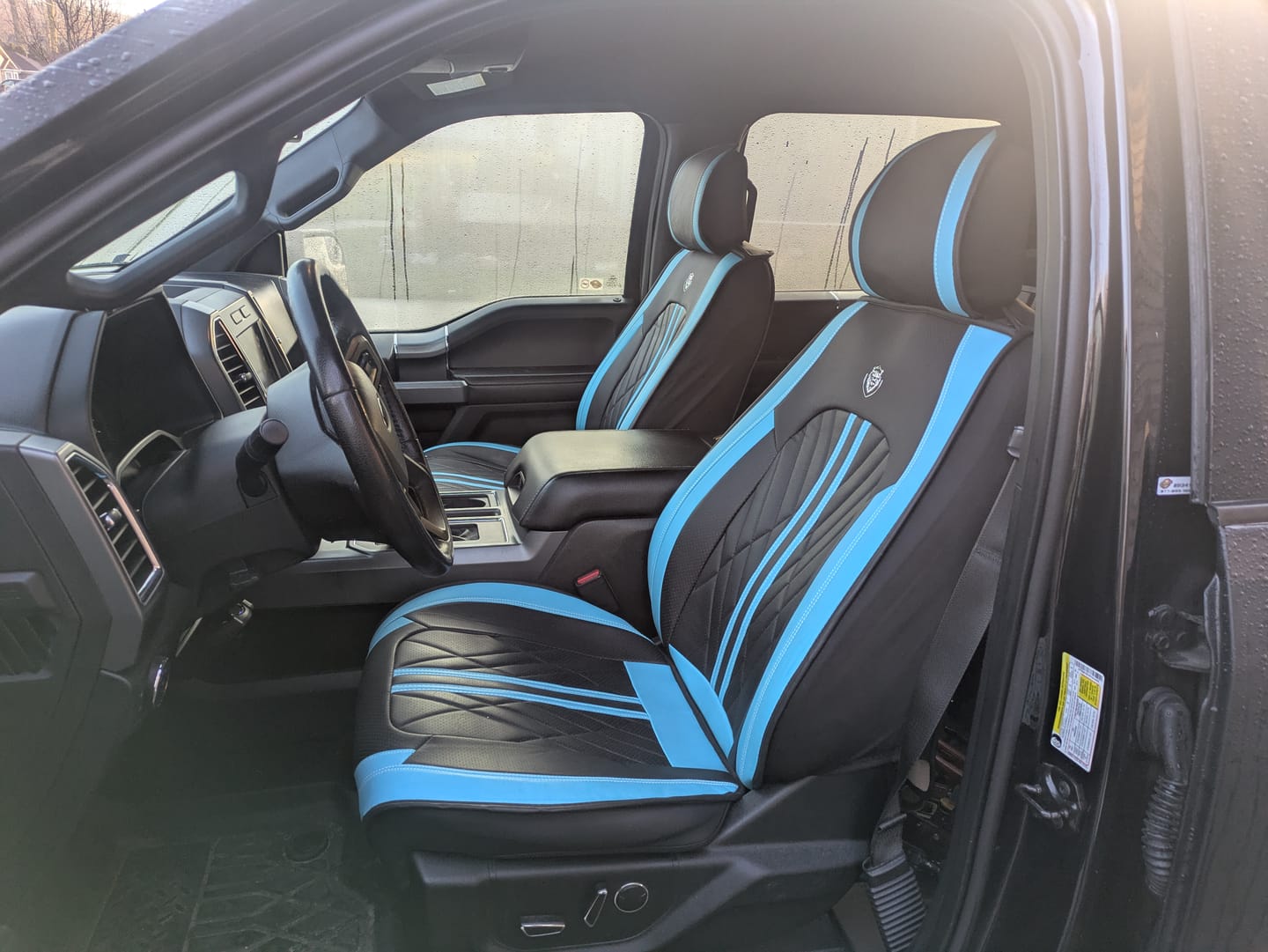 Customer photo review of Black & Blue Ultra Car Seat Covers