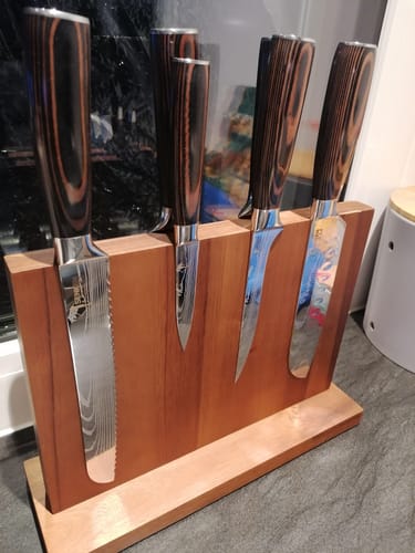 Customer photo review of "Imperial" Collection - Premium Japanese Kitchen Knife Set with Damascus Pattern