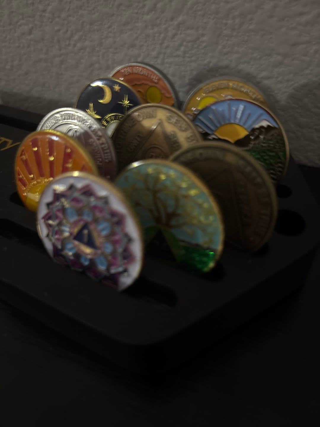 Customer photo review of 24 Hours Tree of Life Specialty AA Recovery Medallion - Tri-Plated 24 Hour Chip/Coin