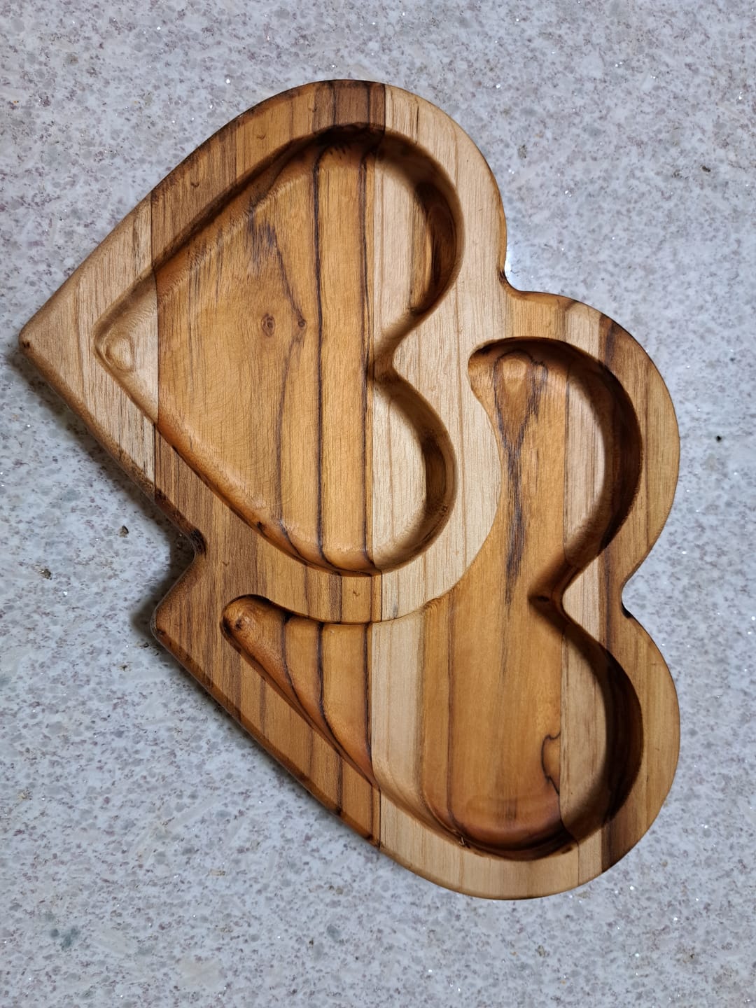 Customer photo review of 10.4x8.2" Nested Double Heart Tray 08 Acrylic Router Template