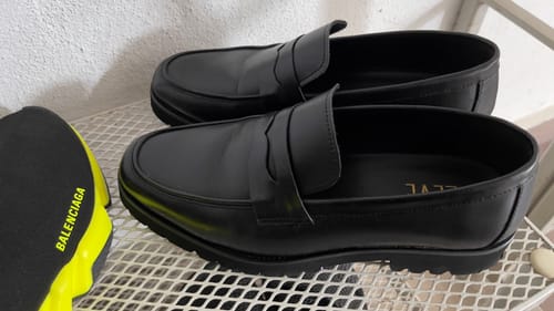 Customer photo review of Penny Loafer - Black Leather (Eva Combat)