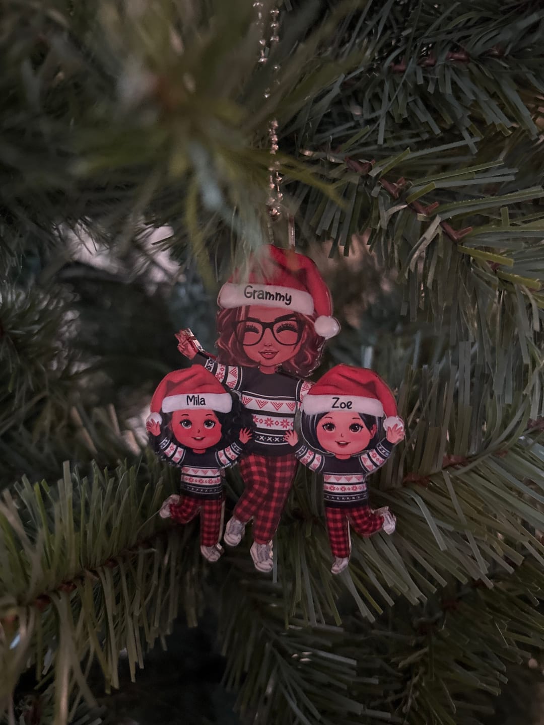 Customer photo review of Happy Christmas Doll Grandma Grandkids Gift For Granddaughter Grandson Personalized Acrylic Ornament