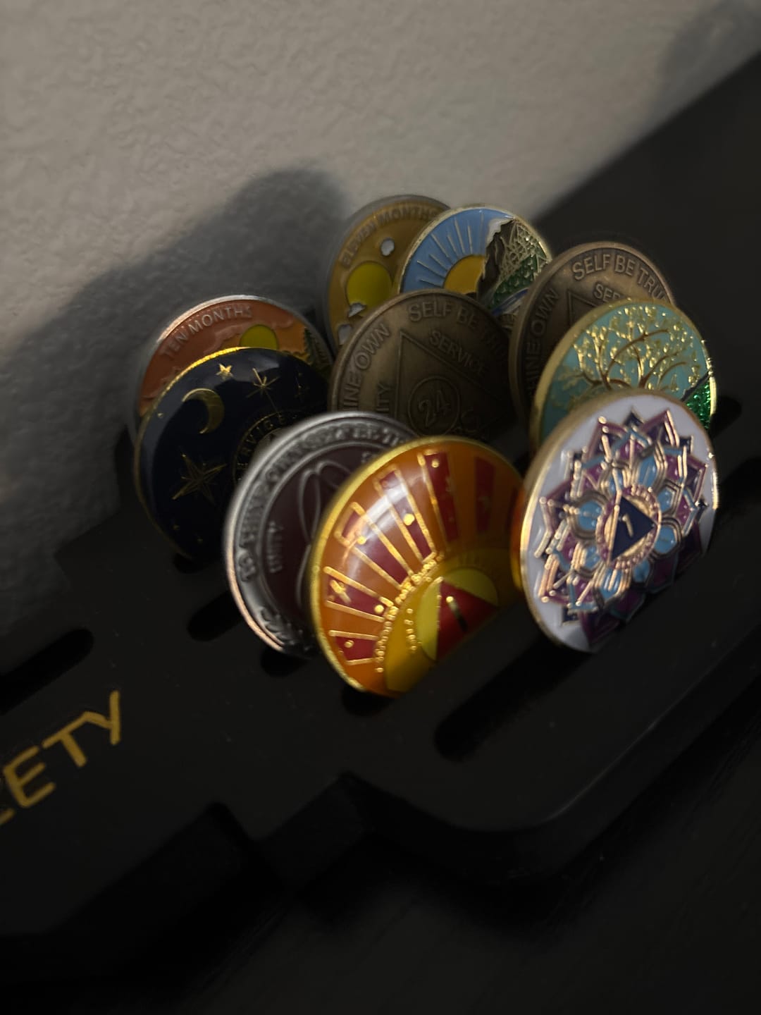 Customer photo review of Stood in the Sunlight 1 Year Specialty AA Recovery Medallion - Tri-Plated One Year Chip/Coin