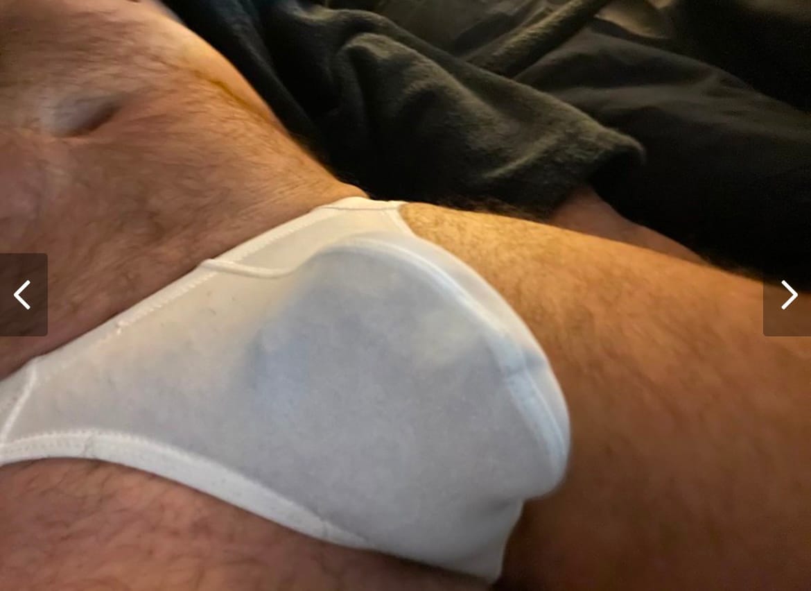 Customer photo review of 4 Pack Men's Sexy Pouch T-Back Thongs