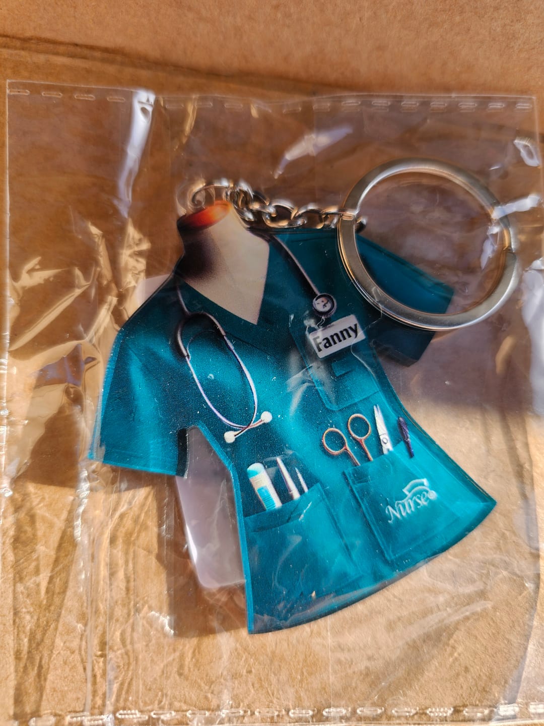 Customer photo review of Nurse Uniform Custom Name Personalized Keychain