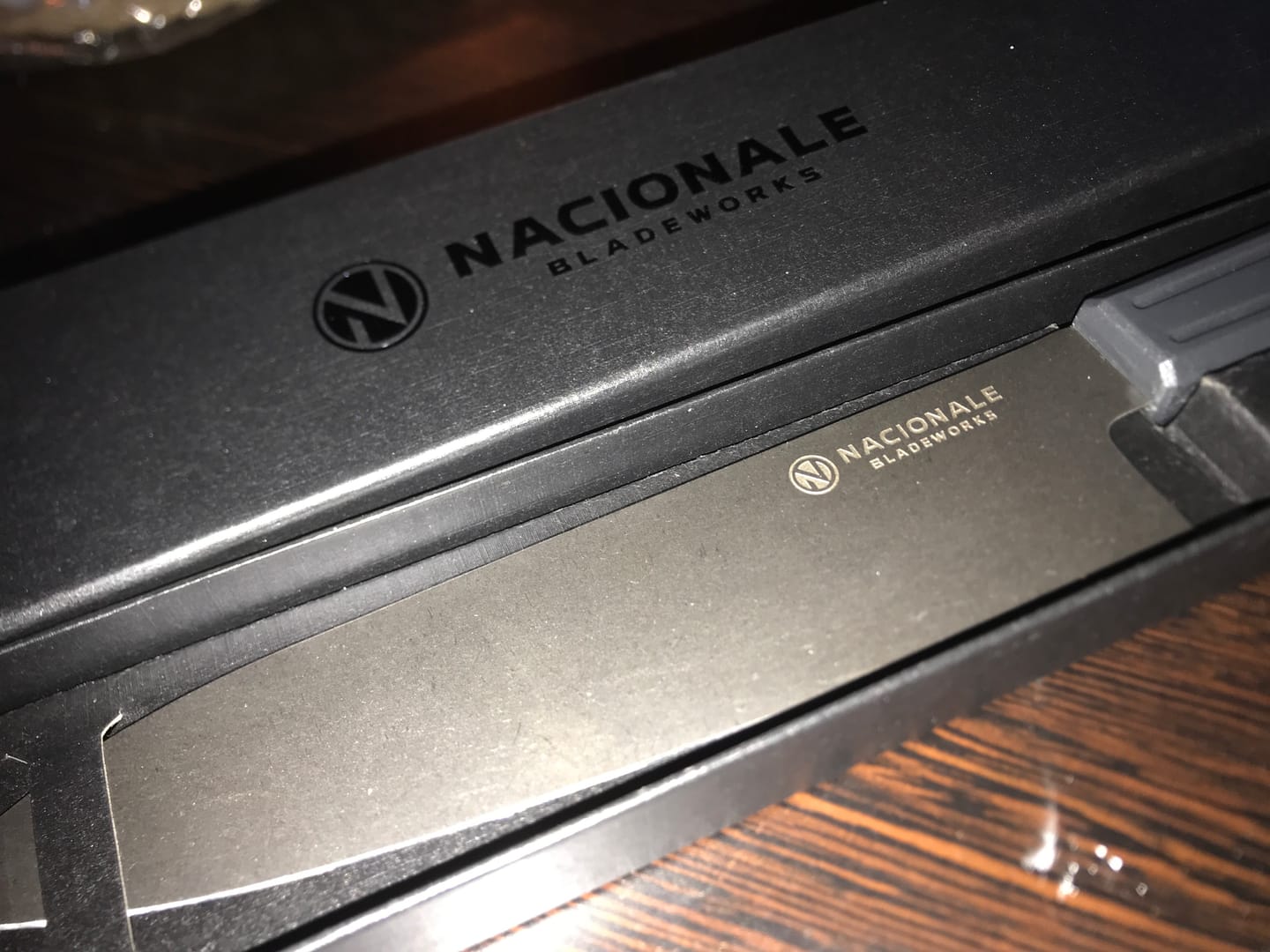 Customer photo review of 185mm Gyuto. Black Stonewashed AUS8. Black Recycled Plastic Skateboard Material Handle