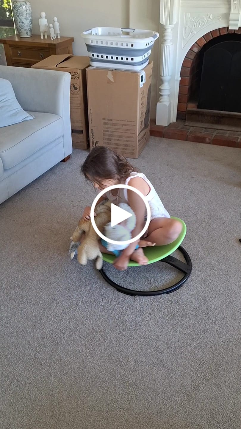Customer video review of Sensory Integration Vestibular Stimulation Swivel Chair Gross Motor Skill Training