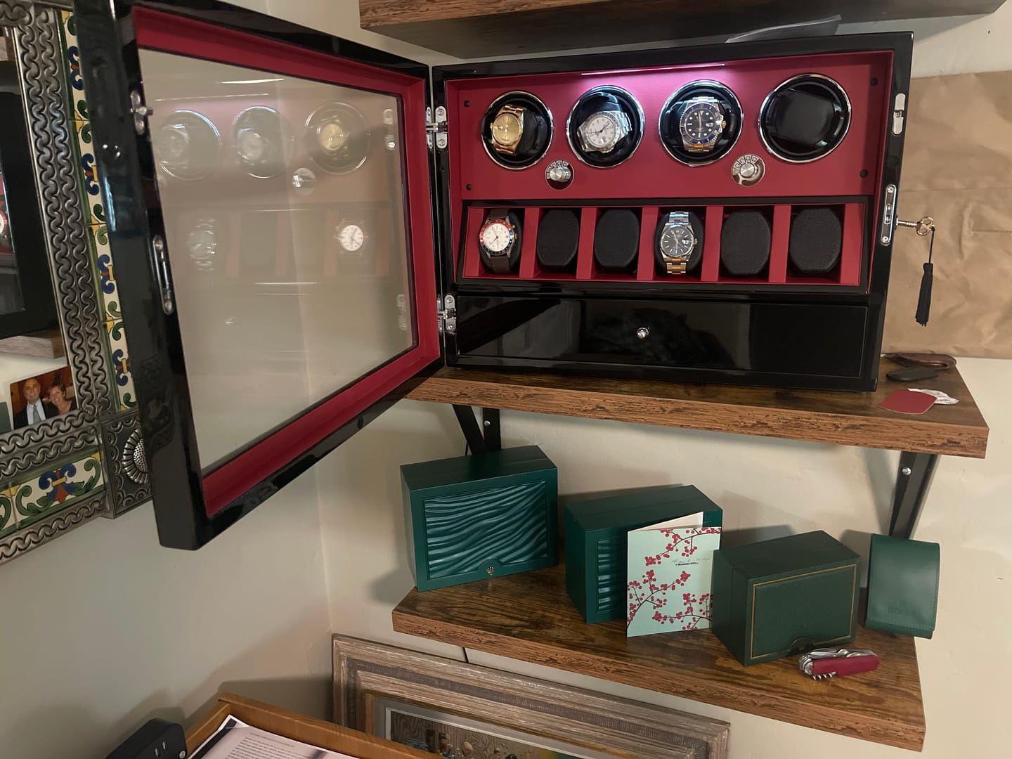 Customer photo review of Classic&Modern Watch Winder with Storage Organizer Case Quiet Mabuchi Motor