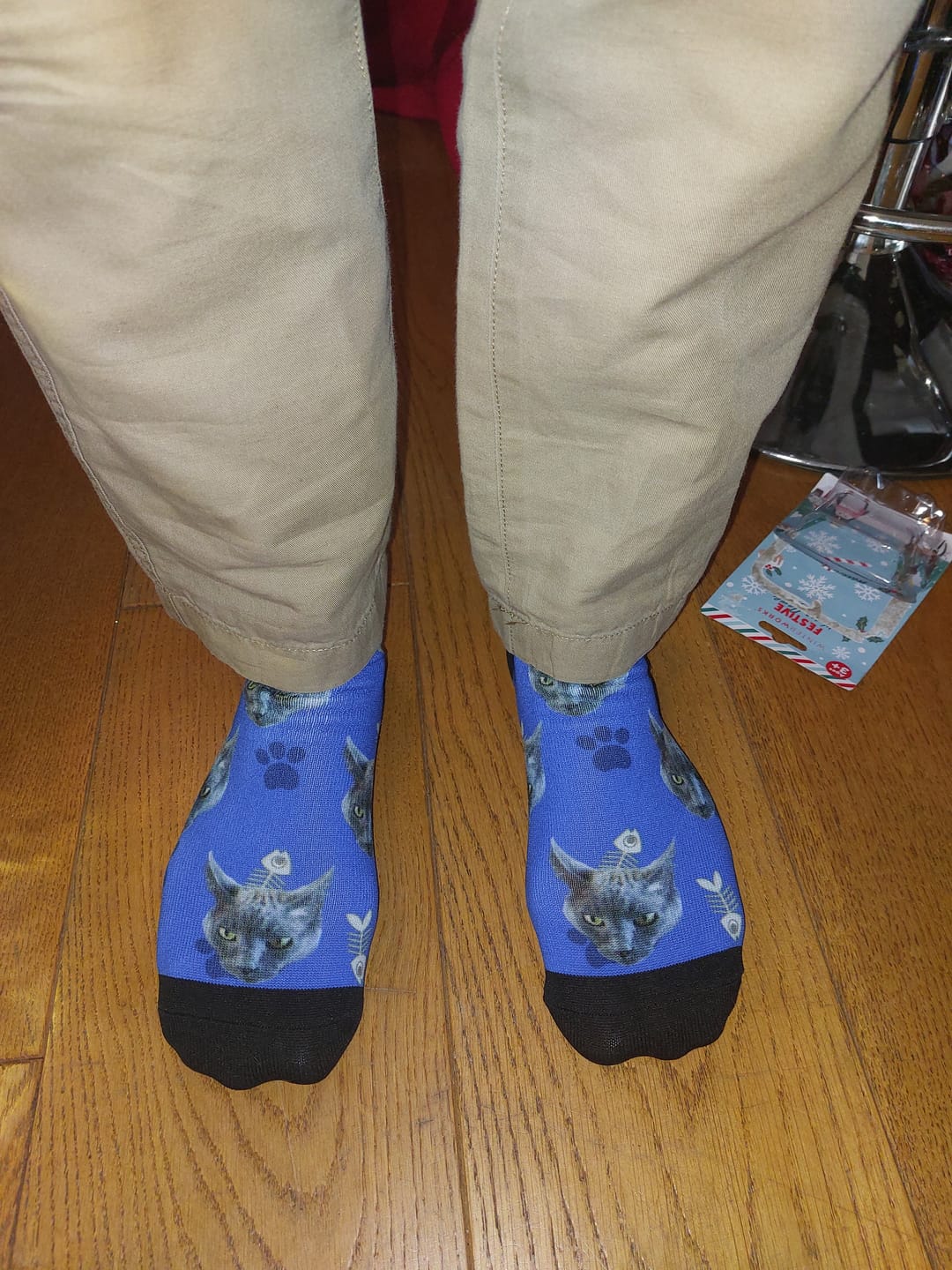 Customer photo review of FaceSock | Custom Cat Socks With Photo