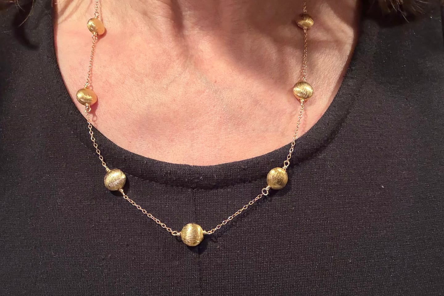 Customer photo review of Gold Station Necklace