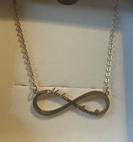 Customer photo review of Infinity Name Necklace