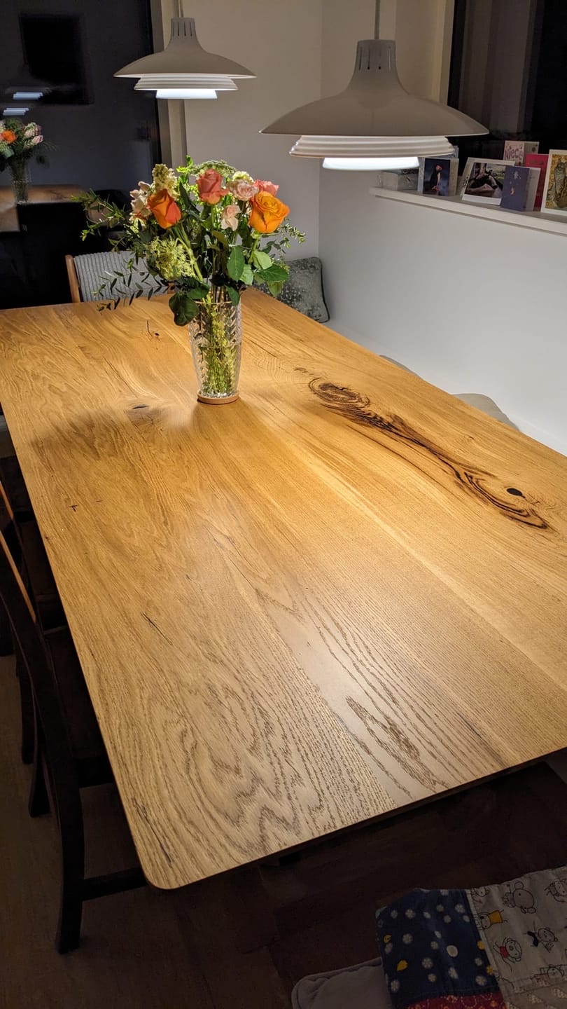 Customer photo review of Lilian Extendable Dining Table in Solid Oak