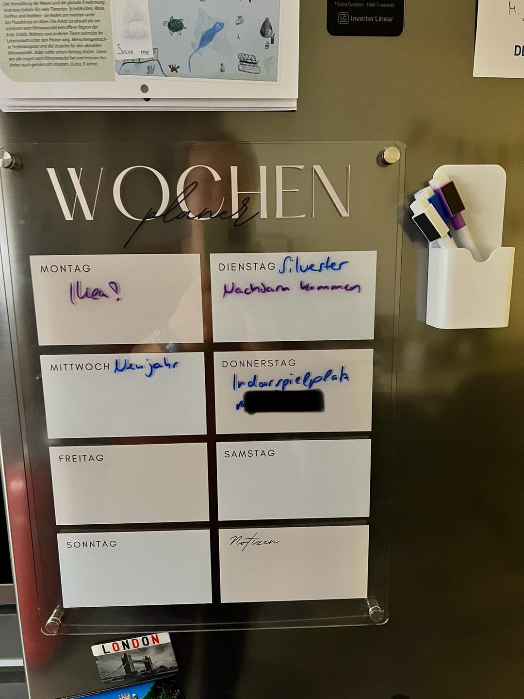 Customer photo review of Kühlschrankplaner in beige "Woche Hochkant"