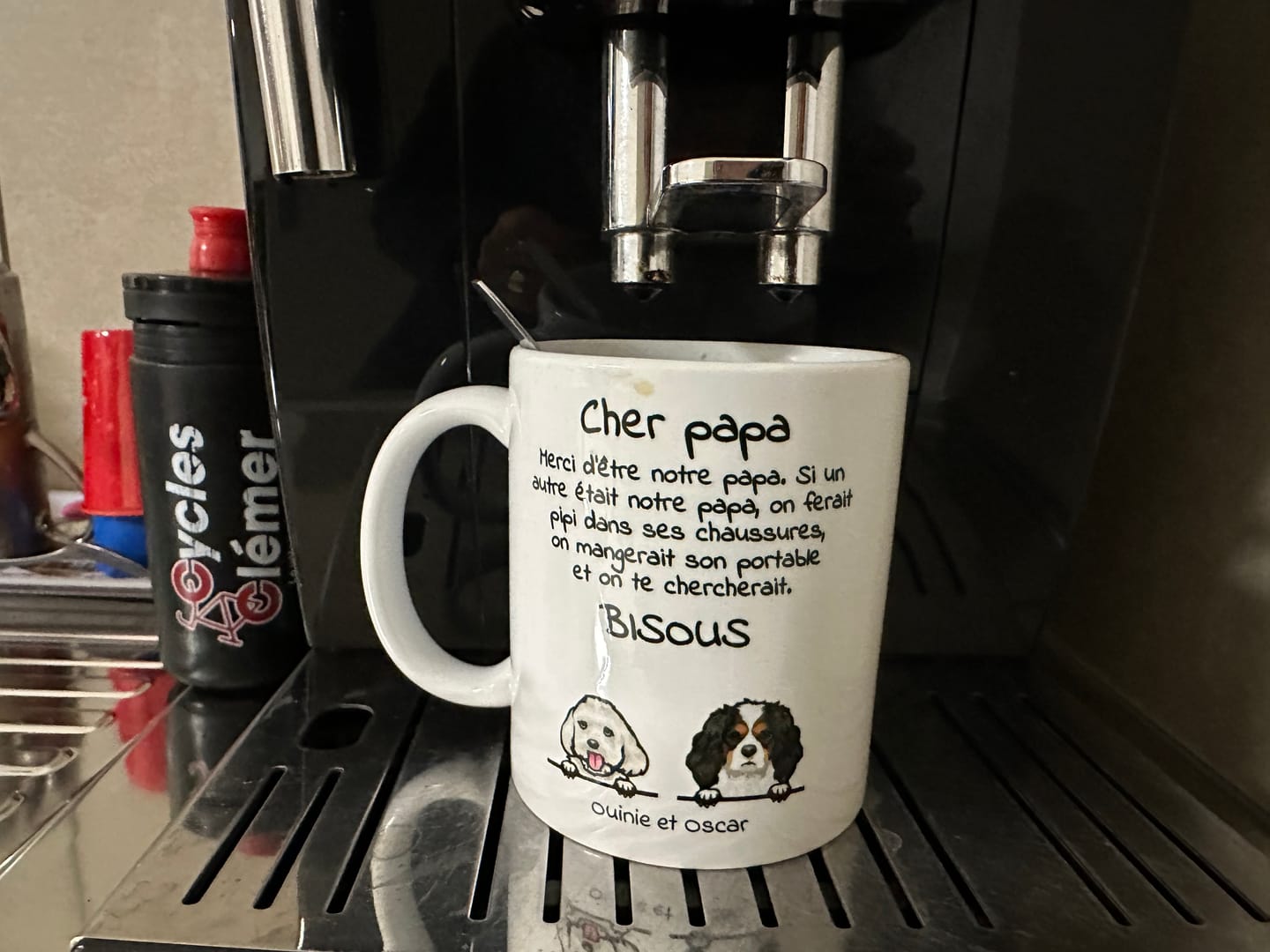 Customer photo review of Cher papa (chien) - Mug personnalisé