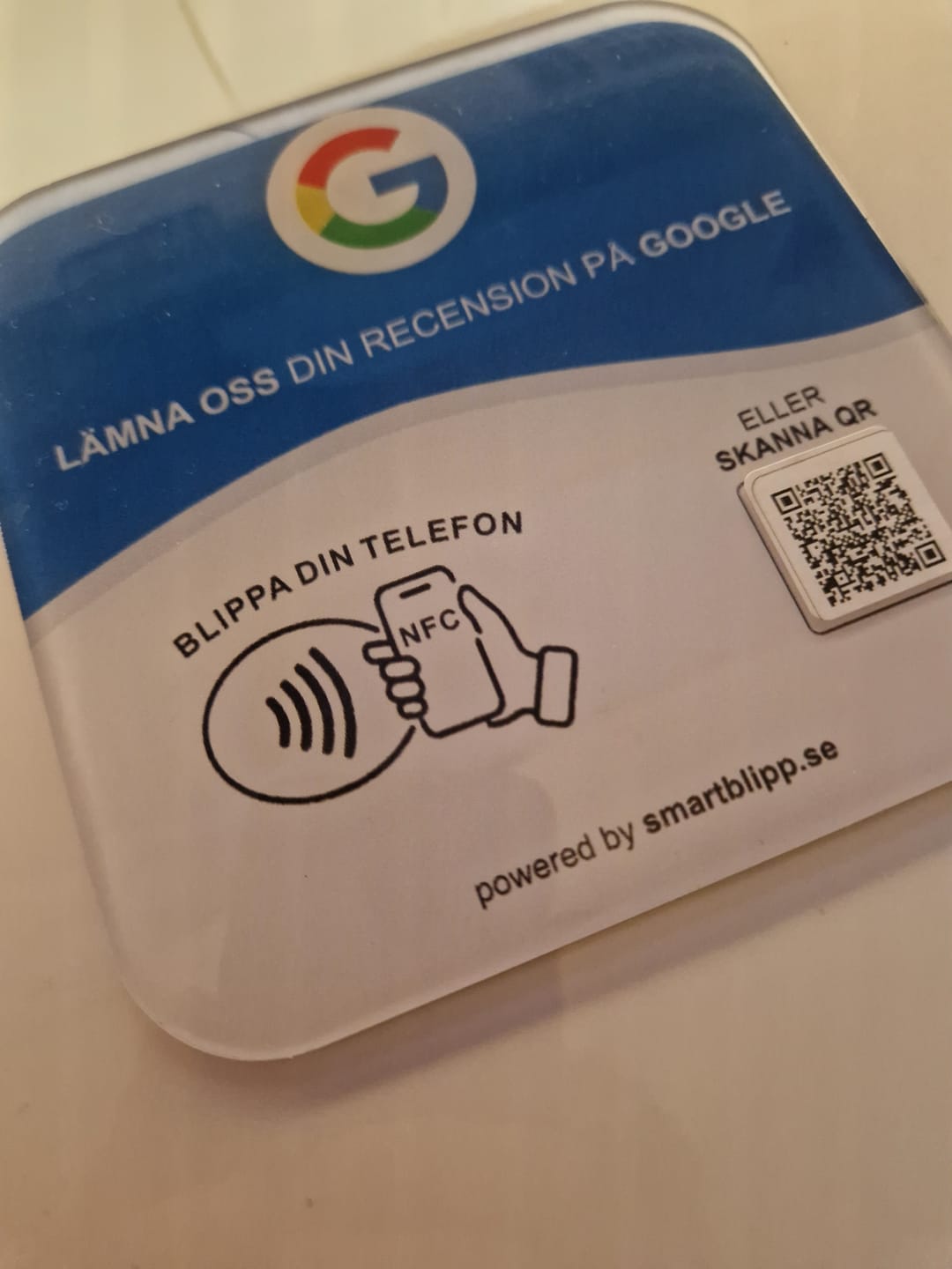 Customer photo review of Google Recensionsplatta
