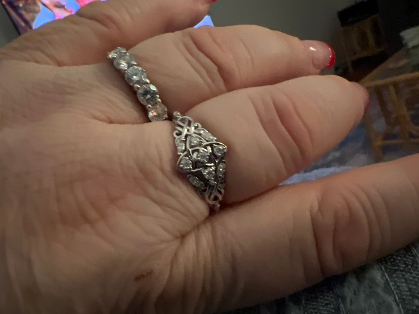 Customer photo review of Celtic Knot Moissanite Cluster Engagement Ring