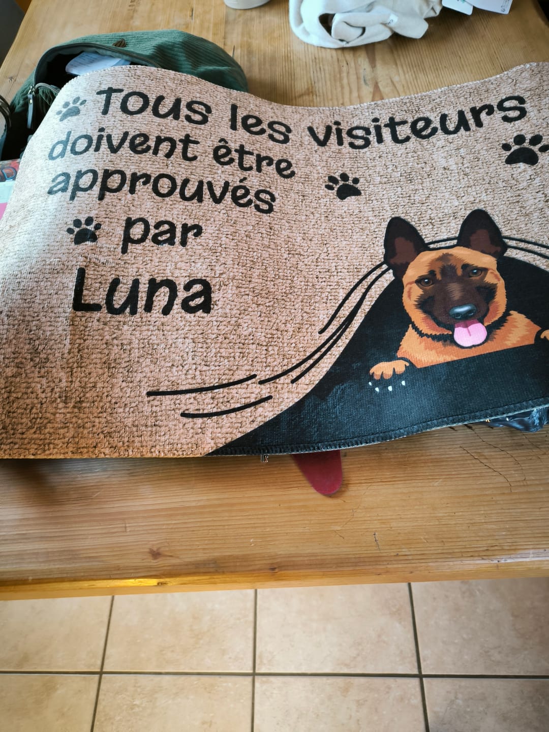 Customer photo review of Visiteur approuvé - Paillasson personnalisé