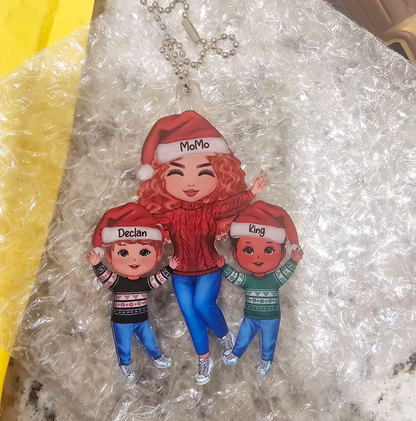 Customer photo review of Happy Christmas Doll Grandma Grandkids Gift For Granddaughter Grandson Personalized Acrylic Ornament
