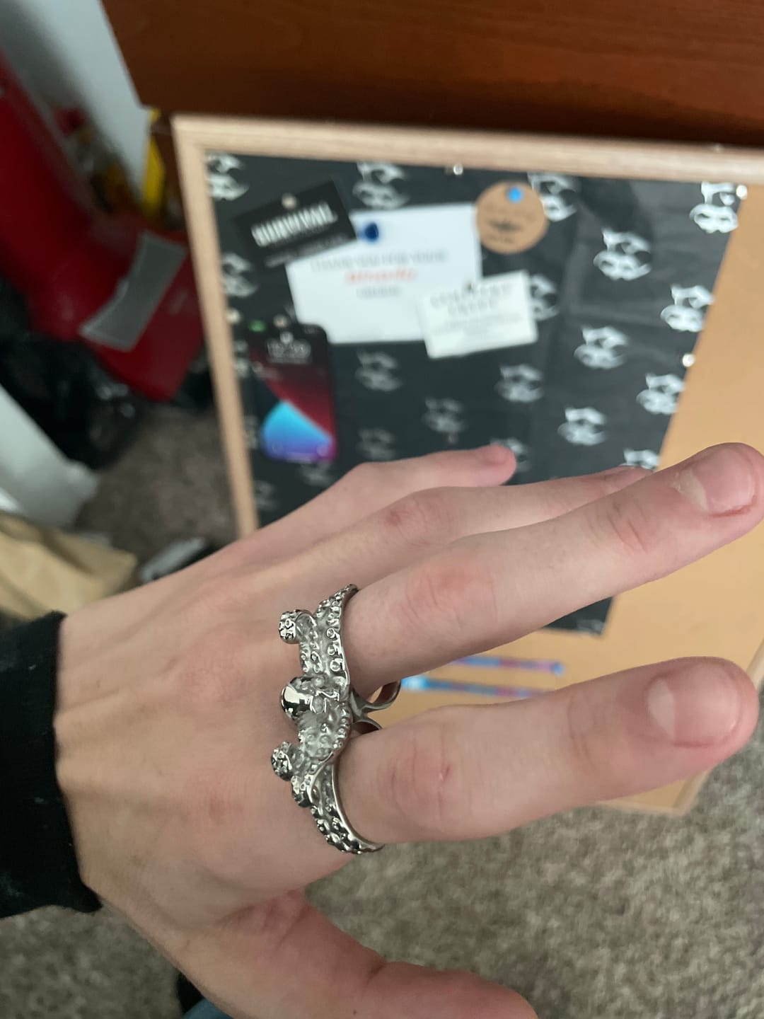 Customer photo review of DOUBLE FINGER OCTOSKULL RING
