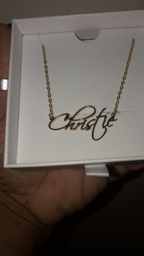 Customer photo review of Personalized Script Necklace