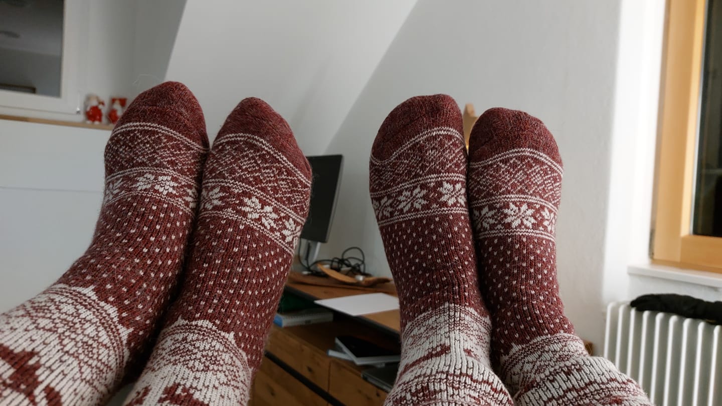 Customer photo review of Alpaka-& Merino Norweger-Socken
