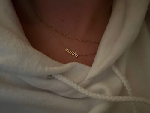 Customer photo review of Malibu Nameplate Necklace