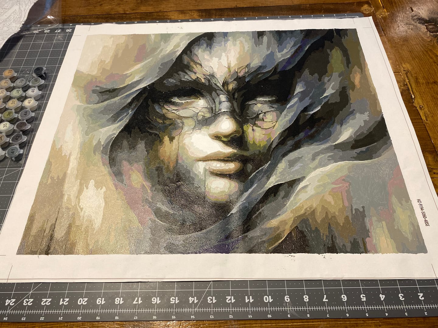 Customer photo review of Woman with mask - Paint by Numbers