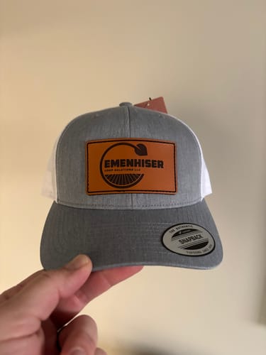 Customer photo review of (12 Pack) Custom Leather Patch Hats