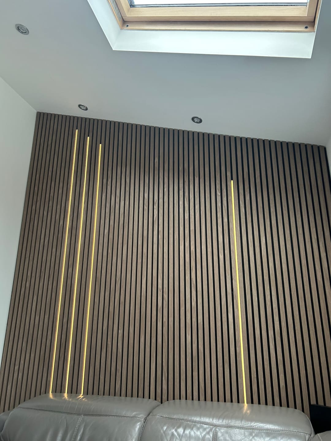 Customer photo review of Wooden Wall Panel | Walnut | Premium 3-sided Wood Veneer