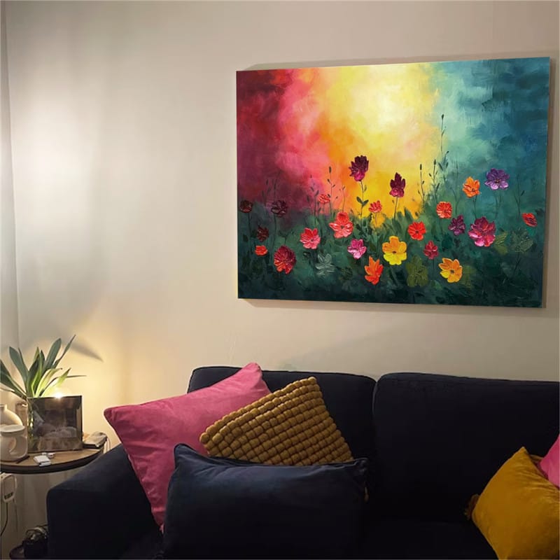 Customer photo review of Colorful Flower Textured Painting Canvas #FP027