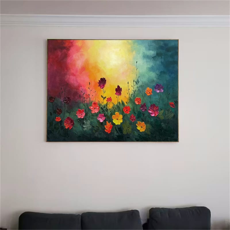 Customer photo review of Colorful Flower Textured Painting Canvas #FP027