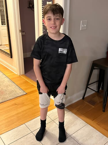 Customer photo review of Joshua 1:9 'Lion' Youth Performance Shorts