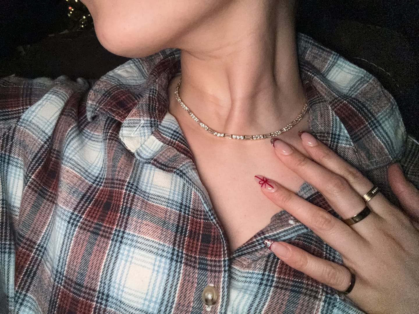 Customer photo review of Amina Tennis Necklace