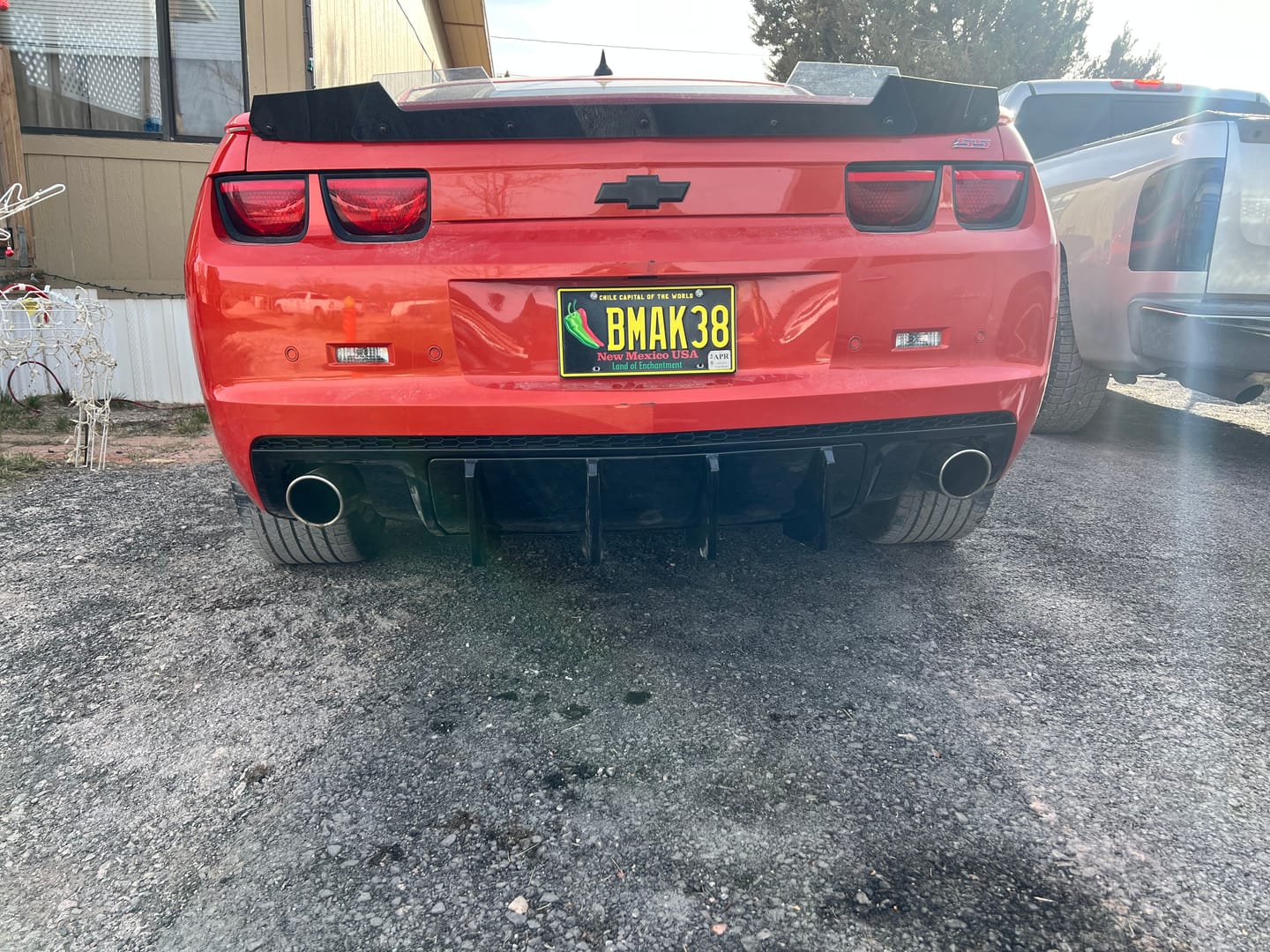 Customer photo review of 2010-2013 Chevy Camaro Evo Style Shark Fins Rear Diffuser Quad/Single Tips