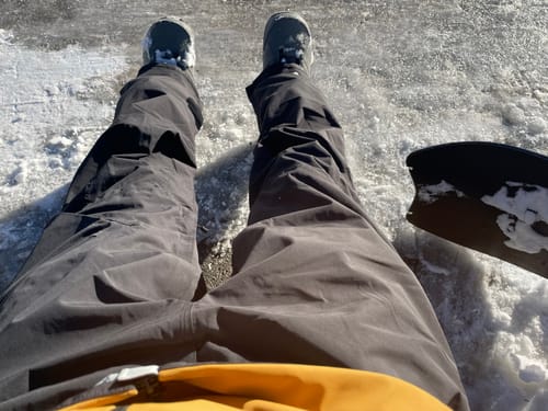 Customer photo review of Men's Black Multi-Pocket Venting Baggy Snow Pants
