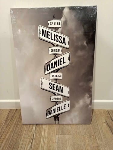 Customer photo review of DATE OF BIRTH OF CHILDREN by Cstm Canvas