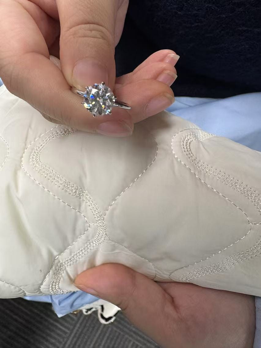 Customer photo review of Rodiffy Moissanite 2.0 Ct ~ 4.0 Ct Round Cut 6 Prong Engagement Ring For Women
