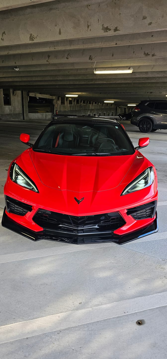 Customer photo review of Corvette C8 Extended Front Splitter (5-Piece version)